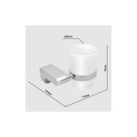 Подстаканник Solinne Mirror одинарный, хром, стекло-сатин B-82704 2546.145