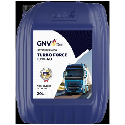 Моторное масло GNV Turbo Force 10W-40 CJ-4/SN VDS-4, канистра 20 л GTF1011488014511040020