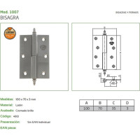 Петля Amig латунь хромированная, D-левая 1007-100х70 LCR (D)