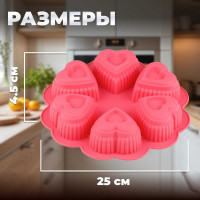 Силиконовая форма для выпечки PERFECTO LINEA круглая 25x4.5 см розовый 20-018819