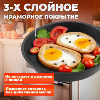Алюминиевая сковорода PERFECTO LINEA Black Induction 28 см 55-281013