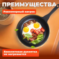 Алюминиевая сковорода PERFECTO LINEA Black Induction 28 см 55-281013