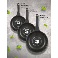 Алюминиевая сковорода PERFECTO LINEA Black Induction 28 см 55-281013