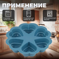 Силиконовая форма для выпечки PERFECTO LINEA круглая 25x4.5 см серо-голубой 20-018818