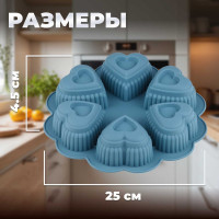 Силиконовая форма для выпечки PERFECTO LINEA круглая 25x4.5 см серо-голубой 20-018818