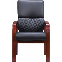 Кресло EVERPROF President Wood CF экокожа, черный EP 101 W PU Black Cf