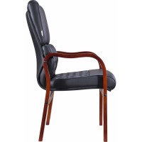 Кресло EVERPROF President Wood CF экокожа, черный EP 101 W PU Black Cf