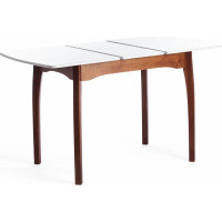 Стол Tetchair CATERINA бук, мдф, 100+30x70x75, коричневый, белый 15856