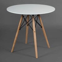 Стол Tetchair CINDY NEXT mod.80-MDF металл, мдф, бук, D70x75 см, белый/натуральный 15854