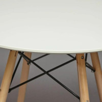 Стол Tetchair CINDY NEXT mod.80-MDF металл, мдф, бук, D70x75 см, белый/натуральный 15854