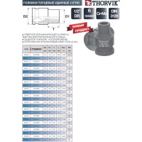 Головка торцевая ударная IS01209 9 мм, 1/2"DR Thorvik 53404