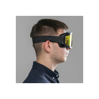 Очки-маска для езды на мототехнике СИМАЛЕНД черные, стекло двухслойное желтое, 3734831