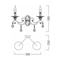 Настенный светильник (бра) MAYTONI Grace 2хE14x60 W RC247-WL-02-R