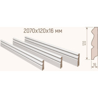 Плинтус Стильный Дом Р001-16-120 МДФ, белый окрашенный v530163