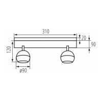 Настенно-потолочная спот KANLUX GALOBA EL-2I B 33675