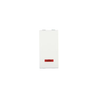 1-клавишный выключатель LK Studio с индикатором 45x22.5 (сх.1L) 16 A. 250 B белый LK45 850304-1