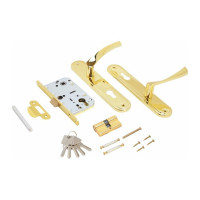 Врезной замок с ручками Аллюр ЗВ 7-103/85 GP золото 14148