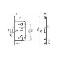 Врезной замок с ручками Аллюр ЗВ 7-103/85 CP хром 14147