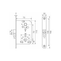 Защёлка с фиксатором Аллюр 2014 PB золото, для финских дверей, б/о 14362