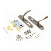 Врезной замок с ручками Аллюр ЗВ 7-103/85 AB старая бронза 14151