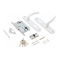 Врезной замок с ручками Аллюр ЗВ 7-132/85 WW белый 14155