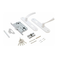 Врезной замок с ручками Аллюр ЗВ 7-103/85 WW белый 14150