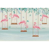 Фотообои ООО Ортограф Фламинго на качелях 3.97x2.7 м OF_33968