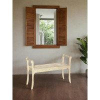 Скамья для прихожей с подлокотниками Мебелик массив каркас лак 7566