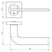 Раздельная ручка Ajax SPLINE JK CP-8 хром 44343