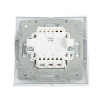 Двухклавишный выключатель Intro Plano с подсветкой, 10А-250В, IP20, СУ, белый, Б0053773