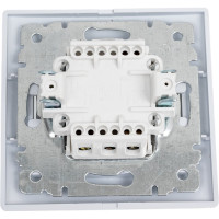 Двухклавишный выключатель Intro Plano с подсветкой, 10А-250В, IP20, СУ, перламутр, Б0053782