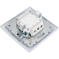 Двухклавишный выключатель Intro Plano с подсветкой, 10А-250В, IP20, СУ, перламутр, Б0053782