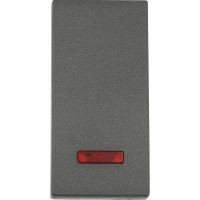 1-клавишный переключатель LK Studio с двух мест, с индикатором 45x22.5 (сх.6L) 16 A. 250 B, черный бархат, 850408-1