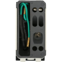 1-клавишный переключатель LK Studio с двух мест, с индикатором 45x22.5 (сх.6L) 16 A. 250 B, серебро, 850403-1