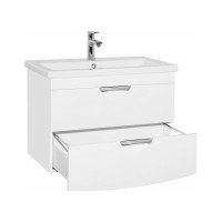 Подвесная тумба Style Line Жасмин 2 (2 ящ.), Комо 80, Люкс белая, PLUS ЛС-000010037