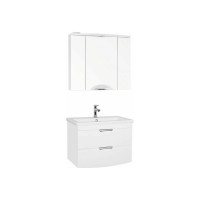 Подвесная тумба Style Line Жасмин 2 (2 ящ.), Комо 80, Люкс белая, PLUS ЛС-000010037