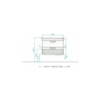 Подвесная тумба Style Line Жасмин 2 (2 ящ.), Комо 80, Люкс белая, PLUS ЛС-000010037