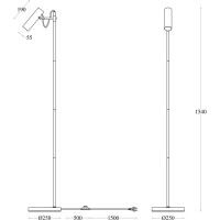 Напольный светильник (торшер) MAYTONI Bansky, 1хGU10x40 W MOD129FL-01W