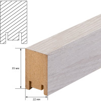 Интерьерная рейка Стильный Дом 8 шт, 2700x35x22, ясень белый v530699