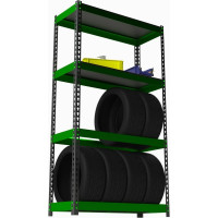 Стеллаж ООО Металекс Metalex серия TIRES 2000x1600x600 (две полки) SMTII201660