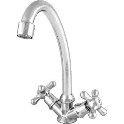 Двуручный смеситель для кухни Klip 705 крестообразный маховик, без подводки тов-205556