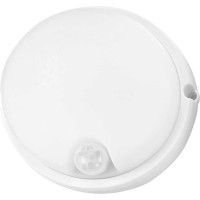 Светодиодный накладной светильник с инфракрасным датчиком движения truEnergy круг IP54 8W 4000K 600Lm D140мм белый пластик 11108