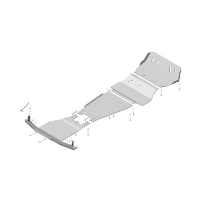 Стальная защита радиатор, двигатель, КПП, раздаточная коробка, Mitsubish L200 2015-, Pajero Sport III 2016- ООО Трио Сервис MOTODOR 11336