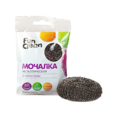 Металлическая оцинкованная плетеная мочалка для посуды Fun Clean 9994