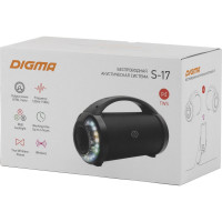 Портативная колонка DIGMA S-17 черная, 8.5W, 1.0 BT/3.5Jack/USB, 10м, 1500mAh 1398376