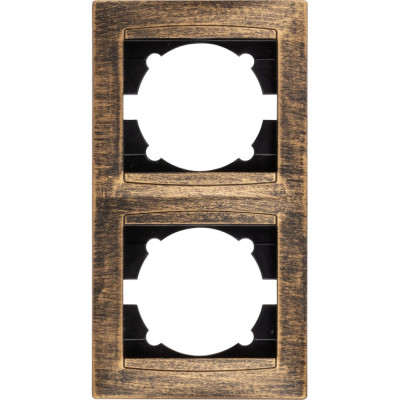 Рамка 2-х постовая вертикальная TDM ELECTRIC старинная бронза, серия "Лама" SQ1815-0779