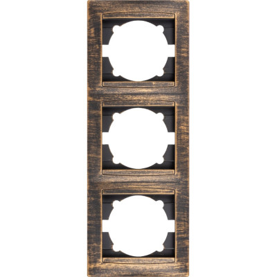 Рамка 3-х постовая вертикальная TDM ELECTRIC старинная бронза, серия "Лама" SQ1815-0780
