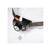 Аккумуляторный налобный фонарь Jazzway  AccuH1-L5WZ-og zoom LED 5Вт + 2хRED SMD IP54 5 режимов: 100проц. 180лм 3.5ч/50проц. 110лм 5.5ч/30проц. 65лм 15ч/красн. 28ч/мигающ. красн. 12ч аккум. 0.8А.ч управл. жестами черн./оранж. 5036611