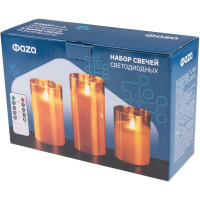 Свеча декоративная ФАZА CL7-SET3-gd с пультом зол. (уп.3шт) 5018822