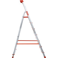 Профессиональная стремянка Новая Высота NV3115, 1x8 ступеней 80 мм, органайзер, Max нагр. 225 кг, 2К башмаки, 3115108